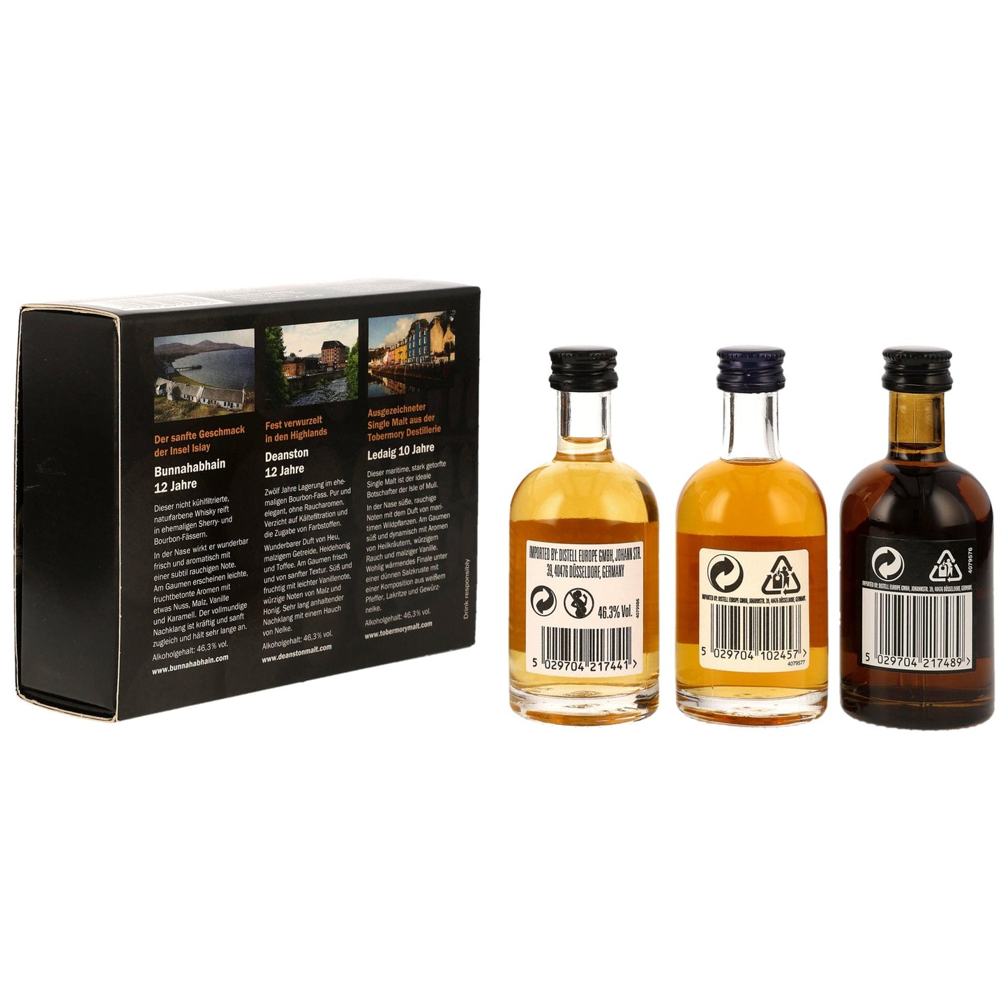 Schottische Whiskyreise Collection 3 x 5 cl (Miniaturen) (Bunnahabhain 12, Deanston 12, Ledaig 10)