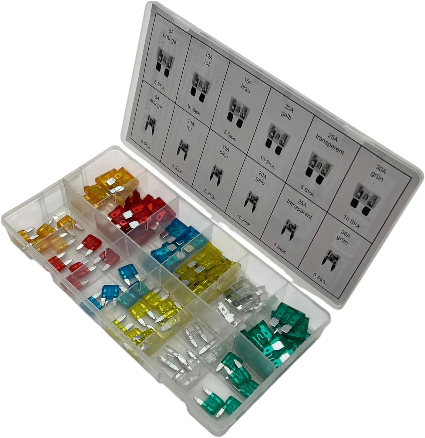 Kunststoff Sicherungen Typ 100 Mini FK1 Flachsicherung Sortiment 80-tlg.
