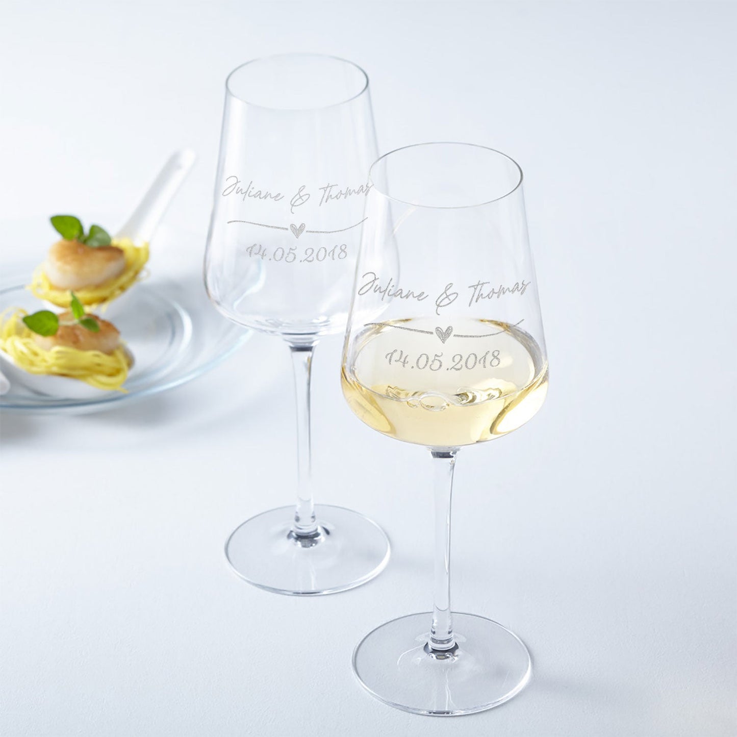 Leonardo Gläser mit Gravur - Hochzeitsauto & Wedding Love als Set