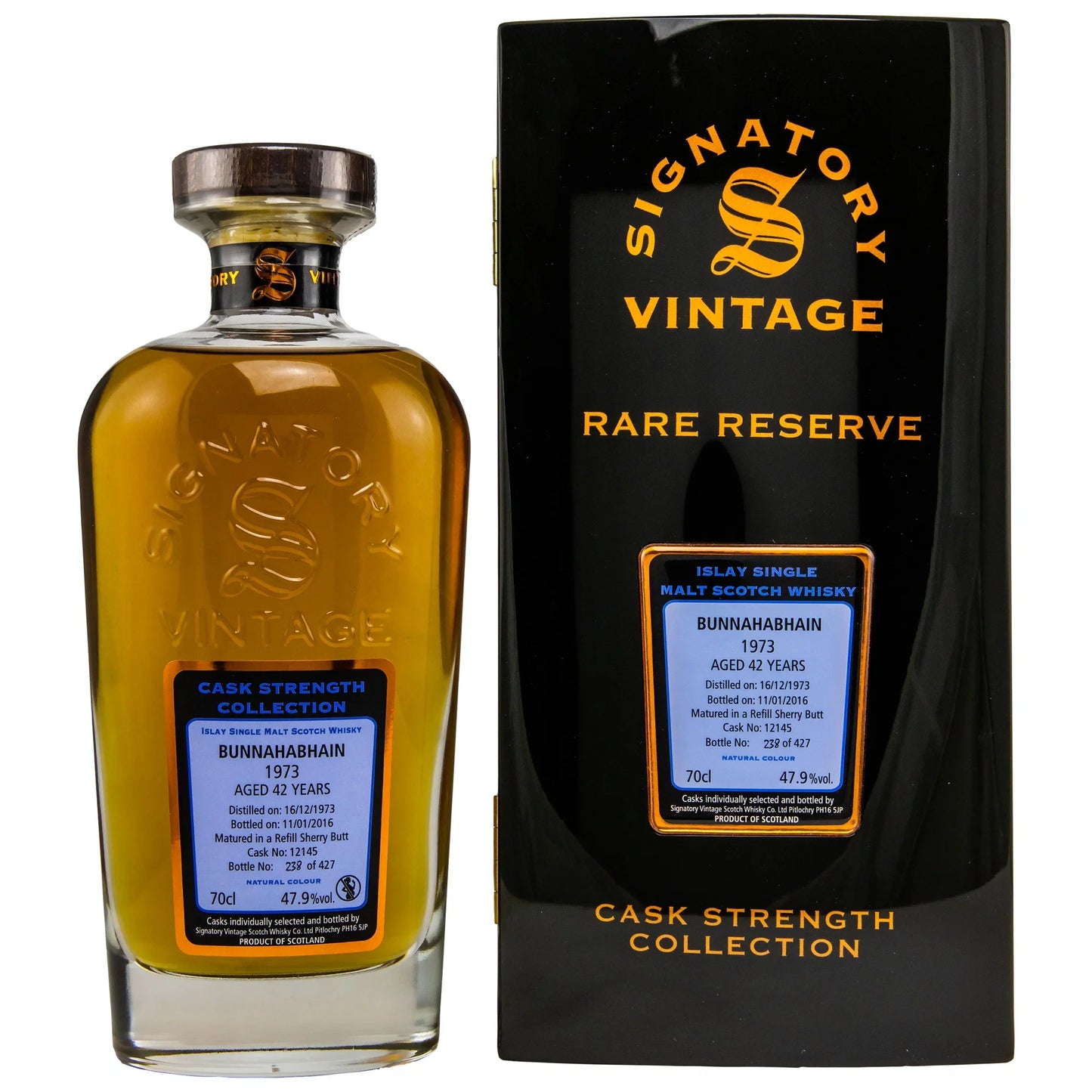 Bunnahabhain 42 1973/2016 - Signatory Vintage Rare Reserve - Refill Sherry Butt #12145