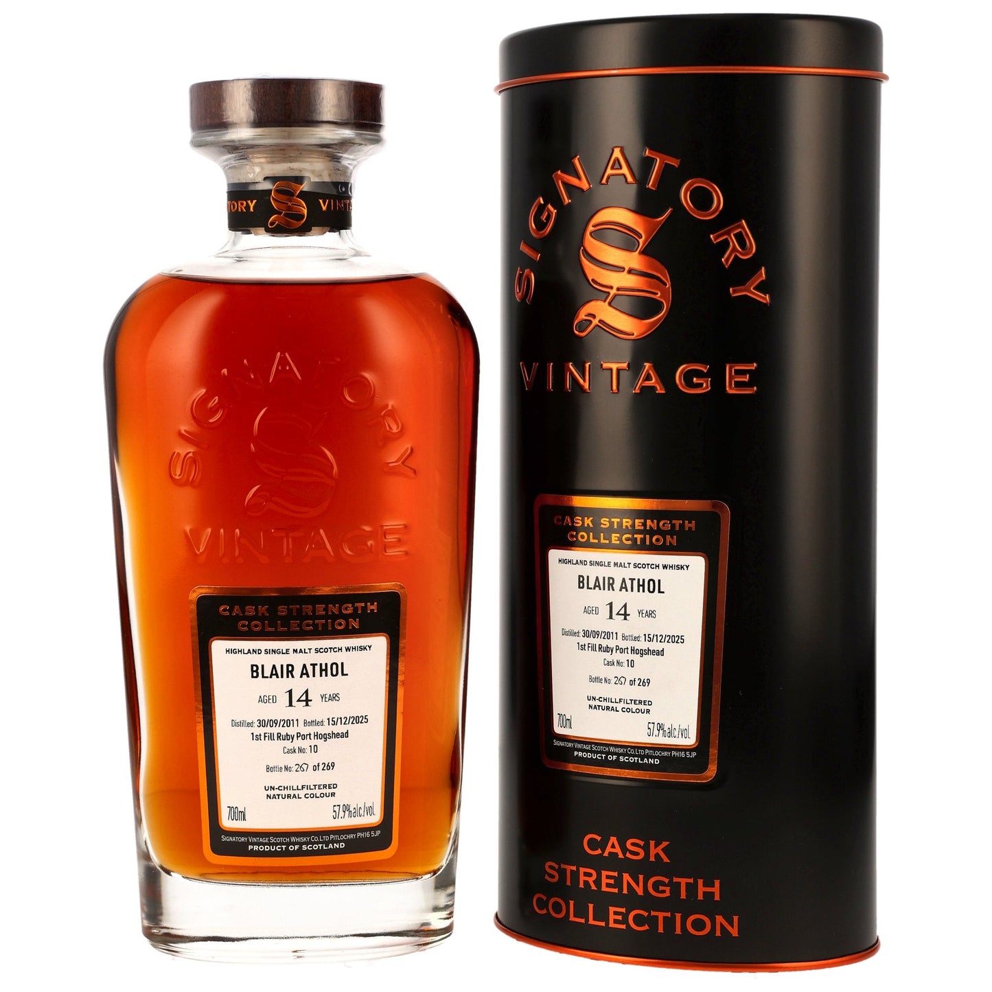 Blair Athol 14 2011/2025 - Signatory Vintage Cask Strength Collection - 1st Fill Ruby Port Cask #10