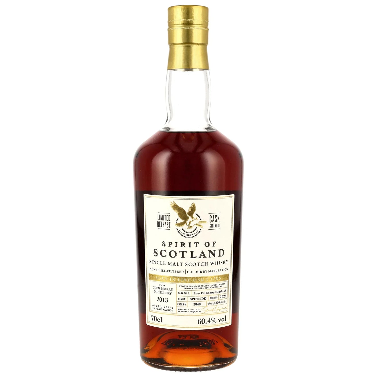 Glen Moray 12 2013/2026 - G&M Spirit of Scotland - 1st Fill Sherry Hogshead #2848