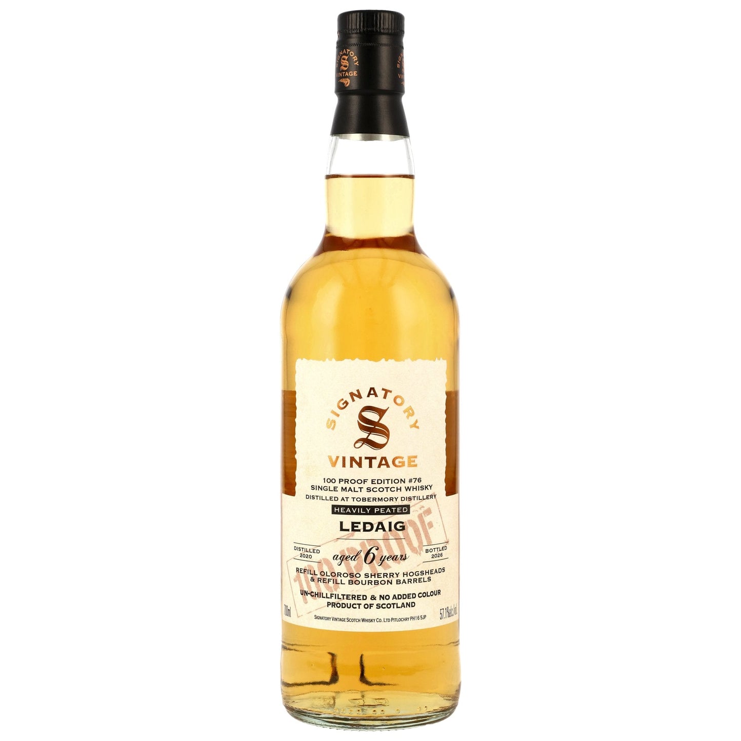 Ledaig 6 2020/2026 - Signatory Vintage - 100 PROOF #76