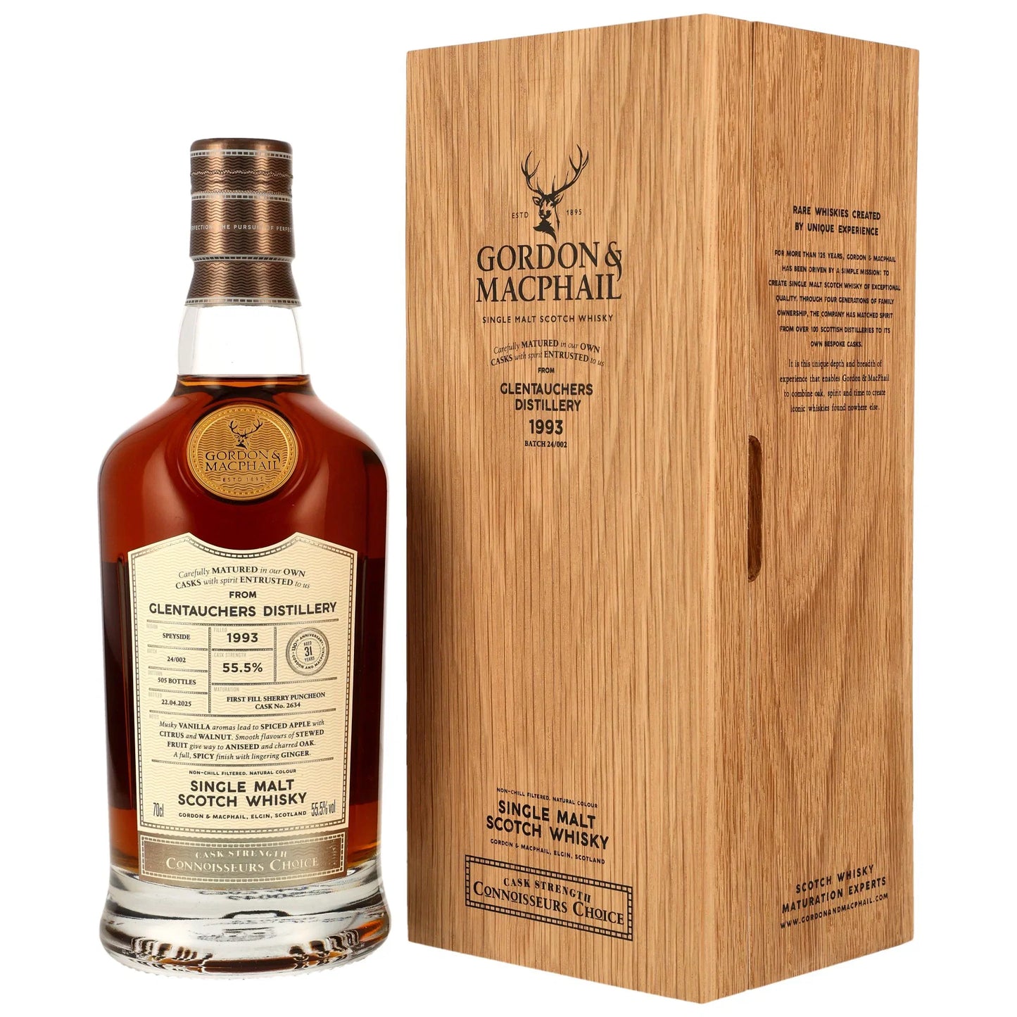 Glentauchers 31 1993/2025- Gordon & MacPhail Connoisseurs Choice - 1st Fill Sherry Puncheon #2634