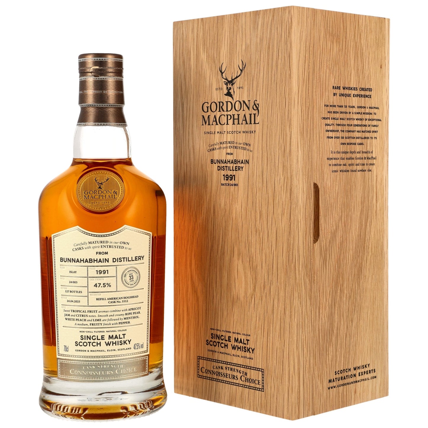 Bunnahabhain 33 1991/2025 - Gordon & MacPhail Connoisseurs Choice - Refill American Hoghshead #5512