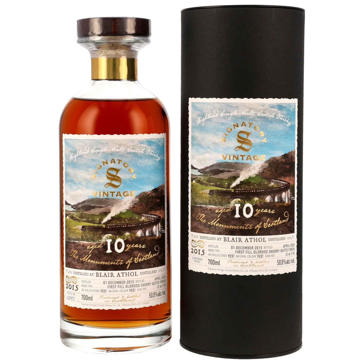 Blair Athol 10 2015/2026 - Signatory Vintage Monuments of Scotland - 1st Fill Oloroso Sherry Butts Finish