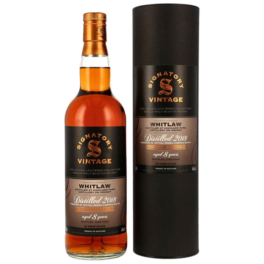 Whitlaw 8 2018/2026 - Signatory Vintage The UN-chillfiltered Collection - 1st Fill PX Sherry Butts Finish