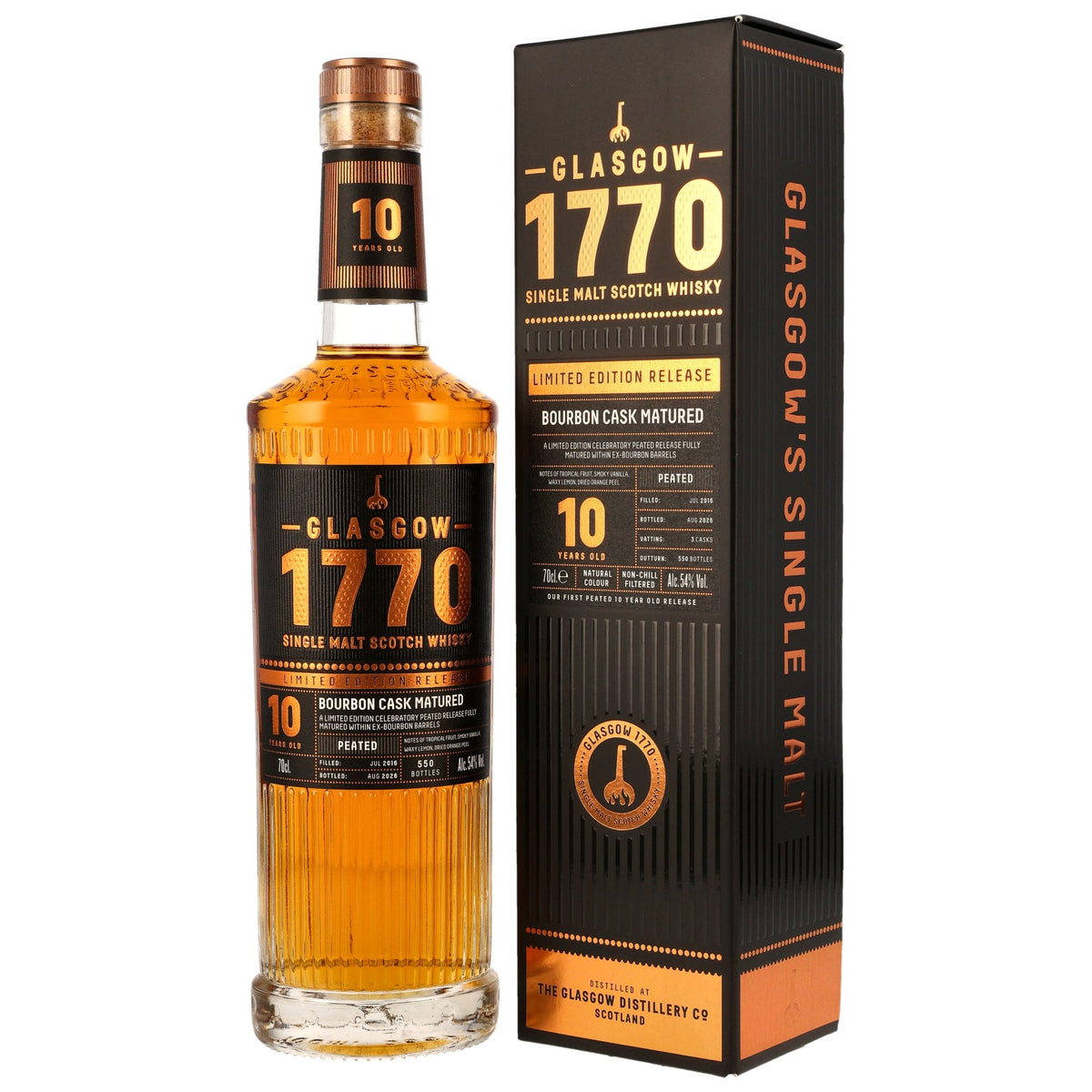 Glasgow 1770 10 2016/2026 - Peated - Bourbon Cask Matured