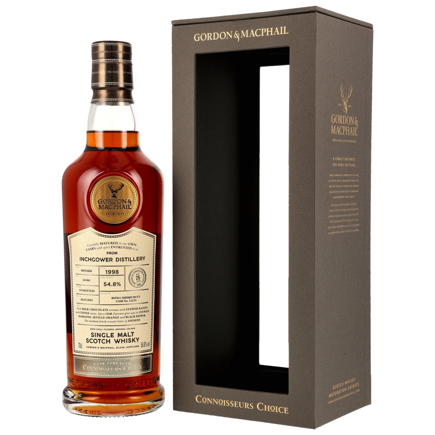 Inchgower 26 1998/2025 - Gordon & MacPhail - Refill Sherry Butt #11274
