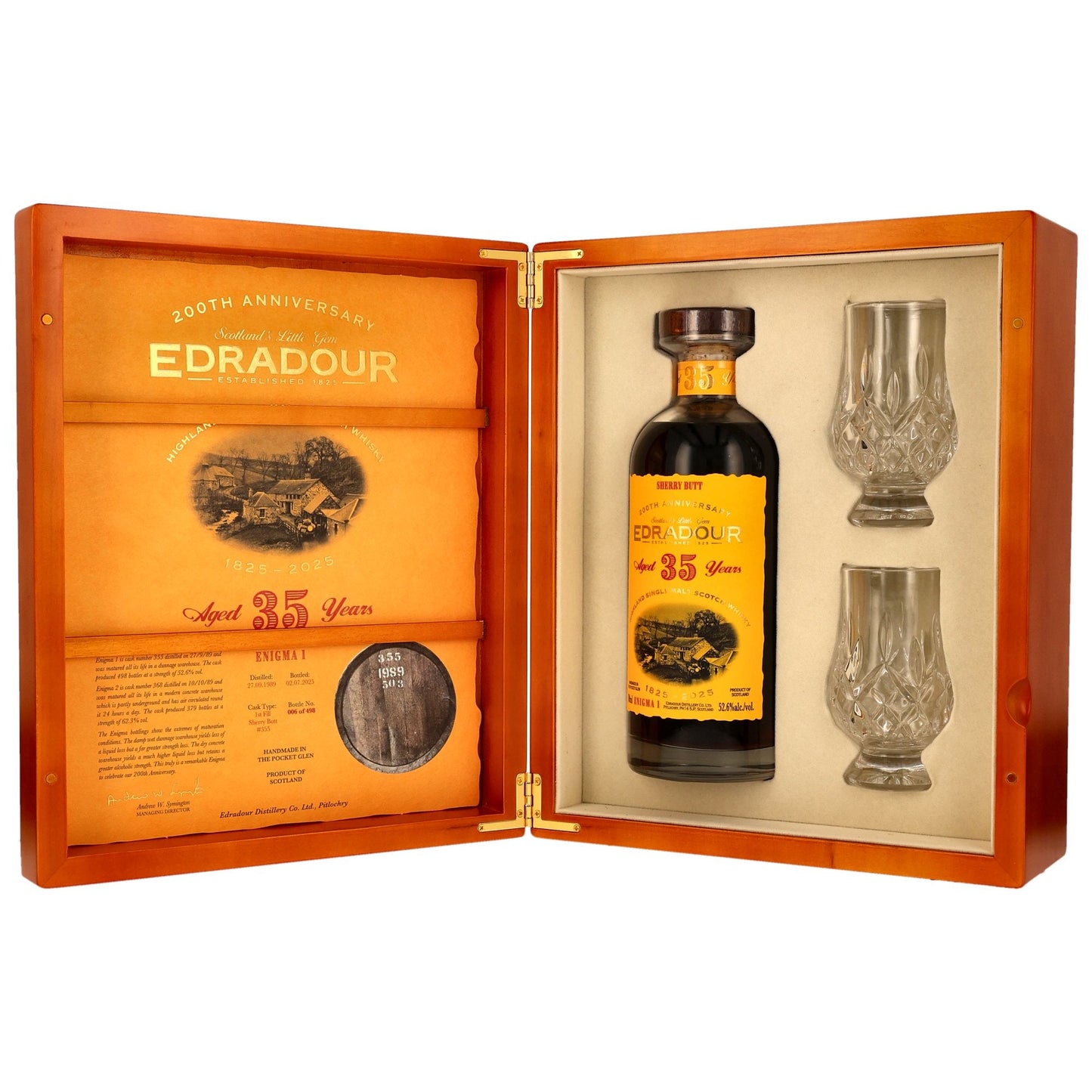 Edradour 35 1989/2025 - 200th Anniversary - Enigma Part 1 - 1st Fill Sherry Butt #355