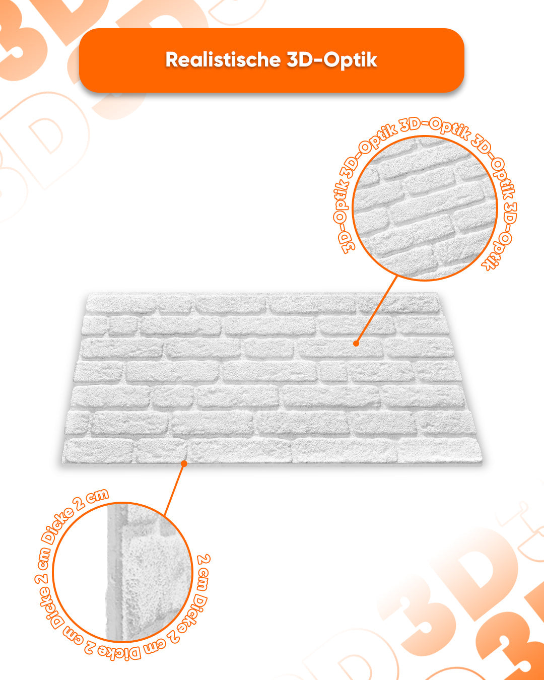 Wandverkleidung Steinoptik 50×100×2 cm | 3D Wandpaneele aus Styropor | Honey Coffee L-1919