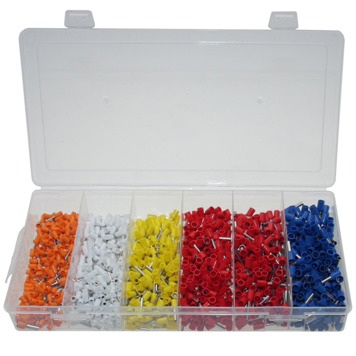 1200 x Aderendhülsen-Sortiment - isoliert - Querschnitt 0,5-2,5mm²  Länge 8-12mm