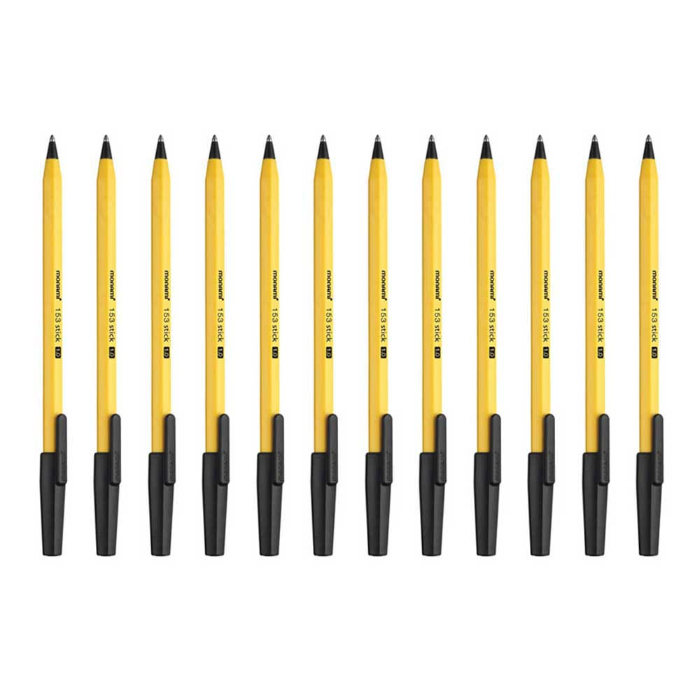 Monami 153 Stick Kugelschreiber Schwarz 1,0 mm – 12 Stück