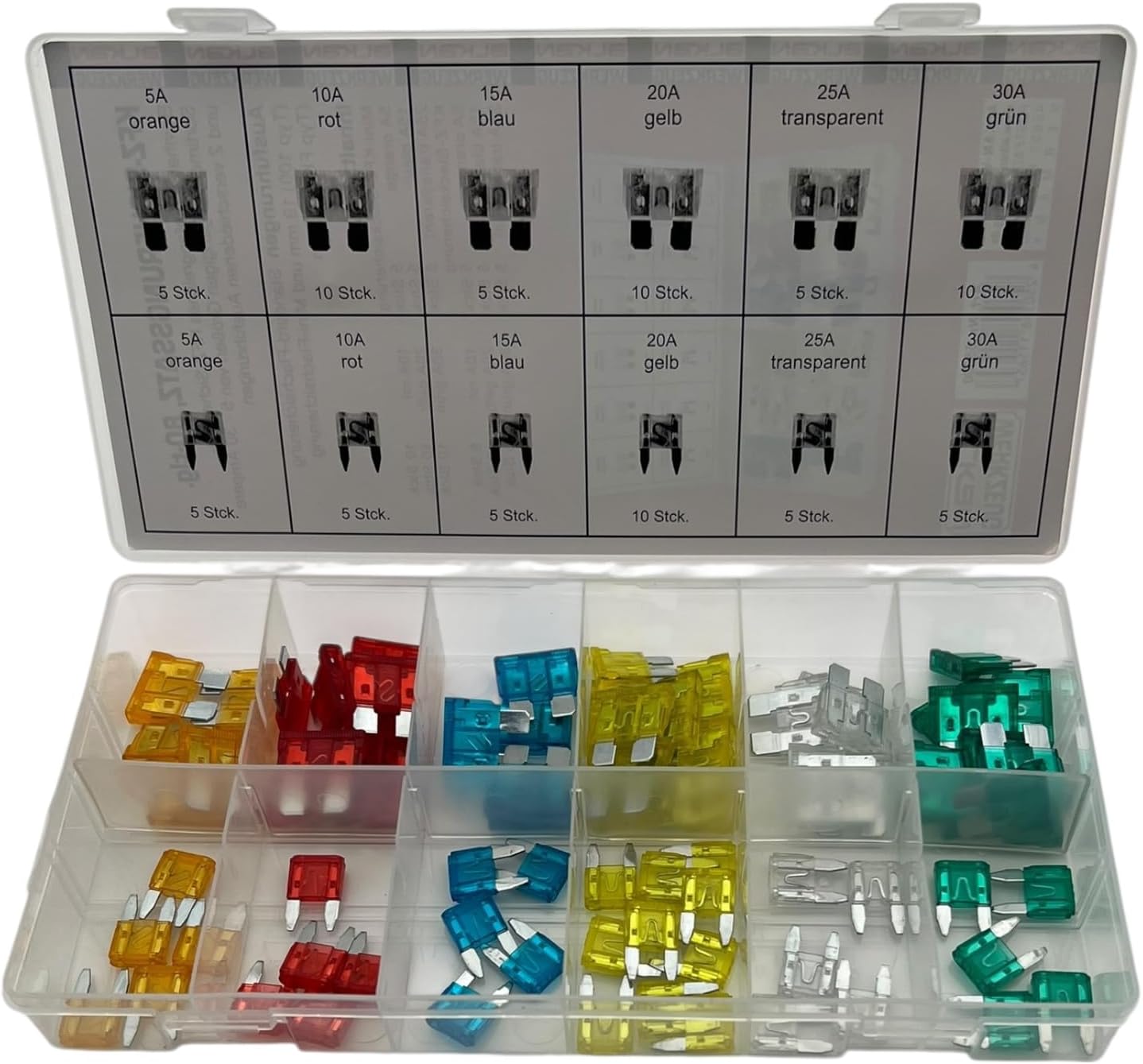 Kunststoff Sicherungen Typ 100 Mini FK1 Flachsicherung Sortiment 80-tlg.