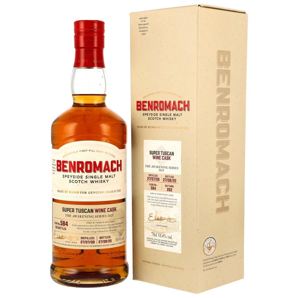 Benromach 16 2009/2025 - The Awakening Series 2025 - 1st Fill Sassicaia Wine Cask #584