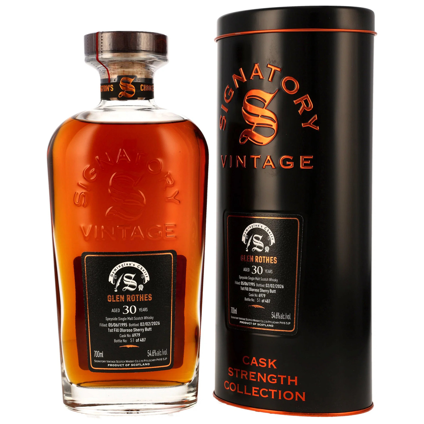 Glenrothes 30 1995/2026 - Signatory Vintage Symingtons Choice - 1st Fill Oloroso Sherry Butt #6979