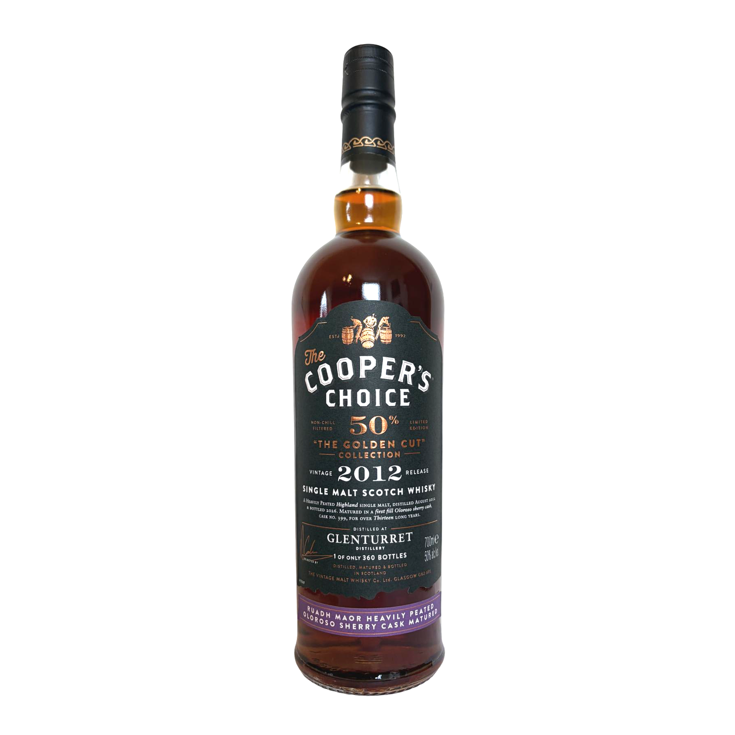Glenturret (Ruadh Maor) Heavily Peated 13 2012/2025 - The Cooper's Choice - The Golden Cut Collection - Oloroso Cask Matured