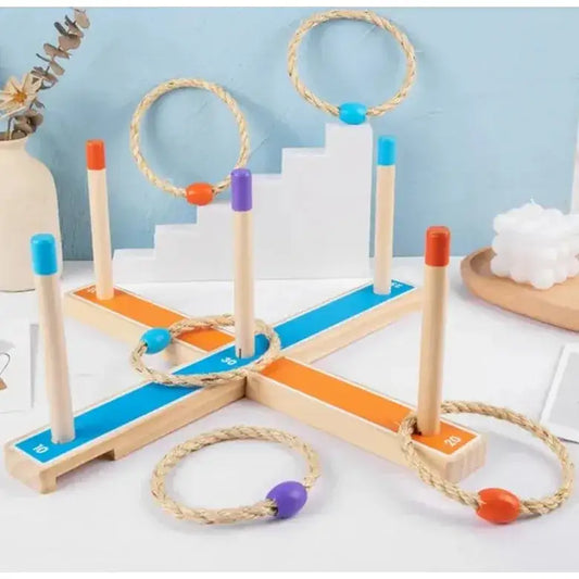 Ringwurfspiel aus Holz – Reisespiel für Kinder ab 4 Jahren | Spielzeug-Opa