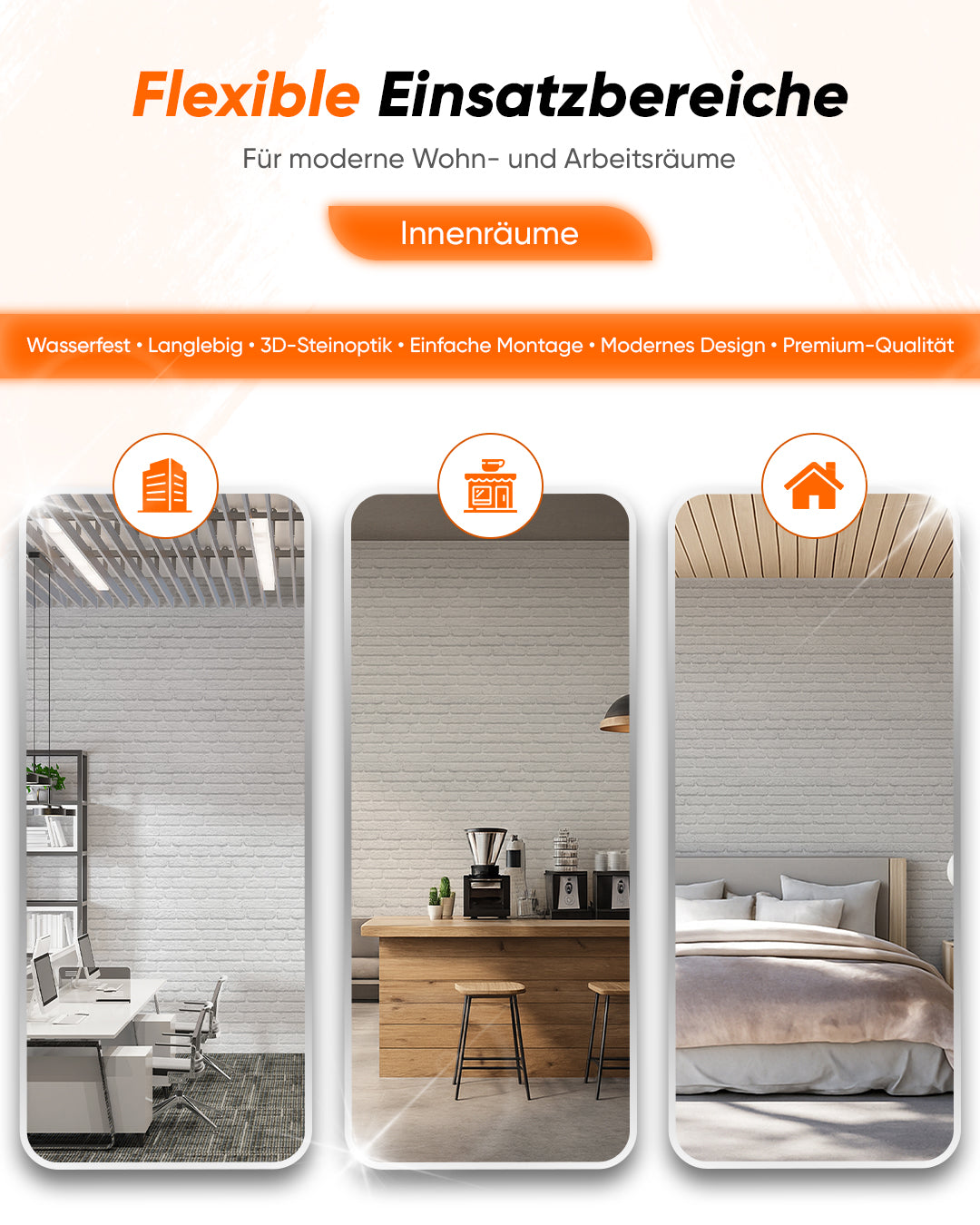 Wandverkleidung Steinoptik 50×100×2 cm | 3D Wandpaneele aus Styropor | White Snow L-1900