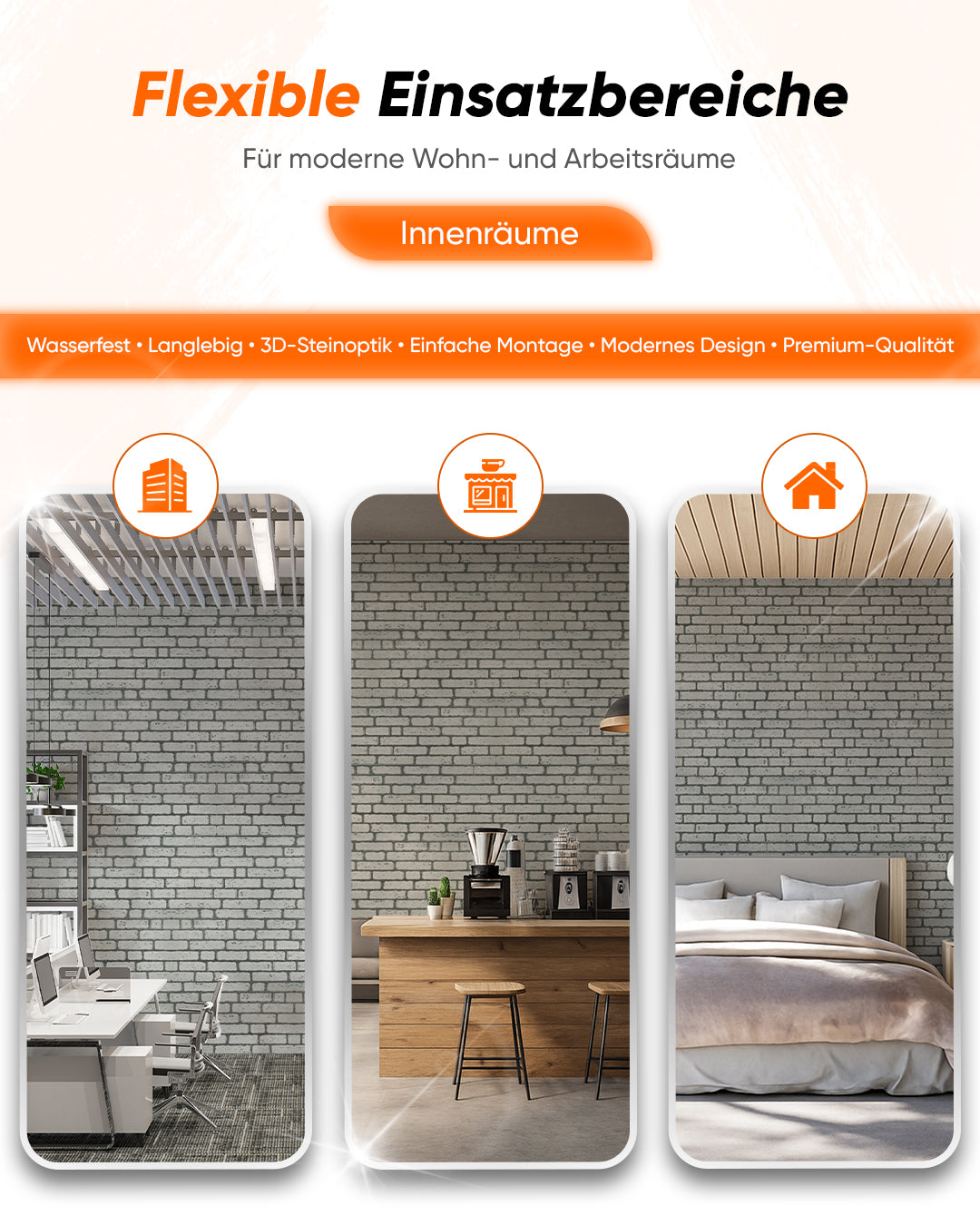 Wandverkleidung Steinoptik 50×100×2 cm | 3D Wandpaneele aus Styropor | Milk White L-1948