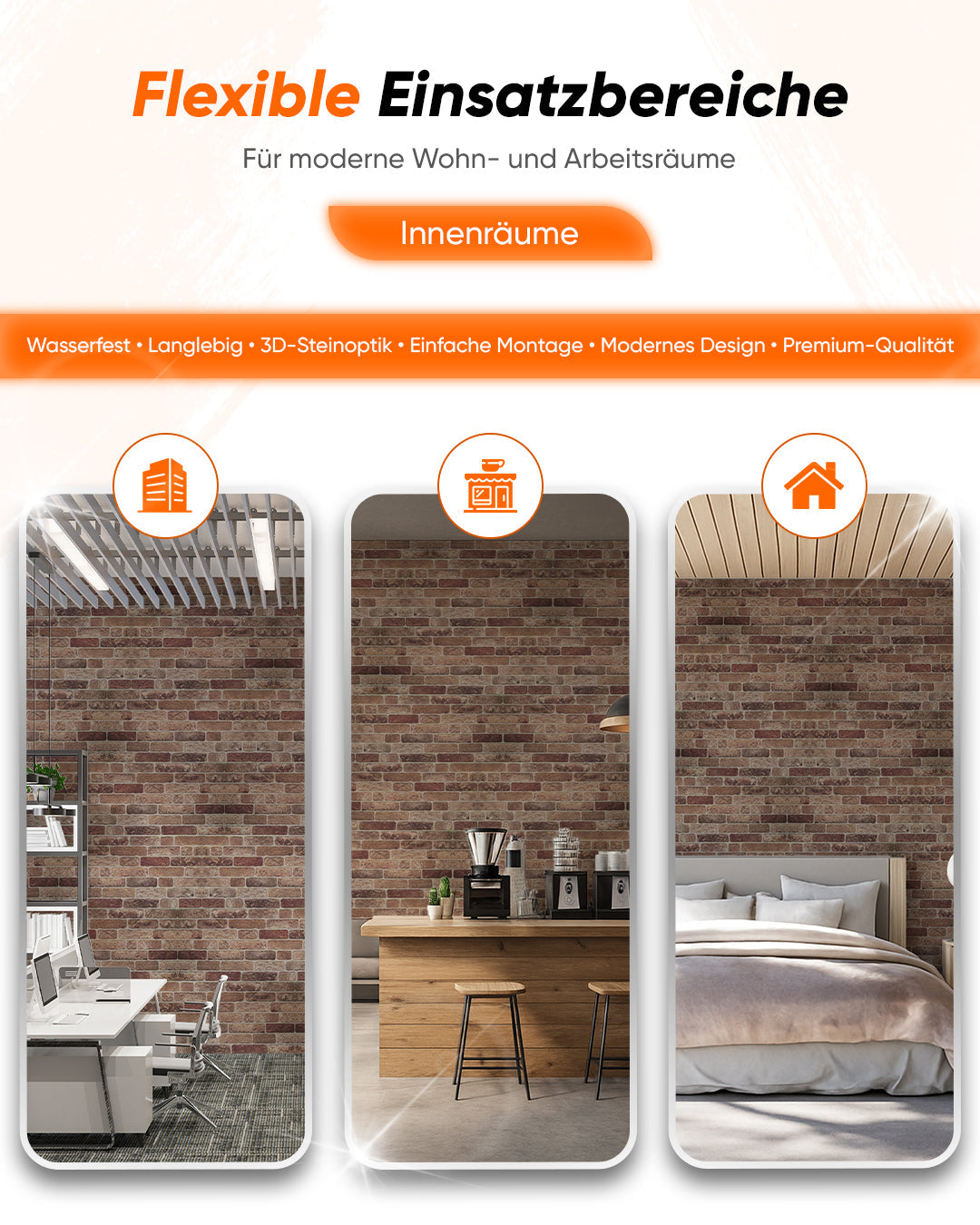 Wandverkleidung Steinoptik 50×100×2 cm | 3D Wandpaneele aus Styropor | Farmhouse Style L-1901