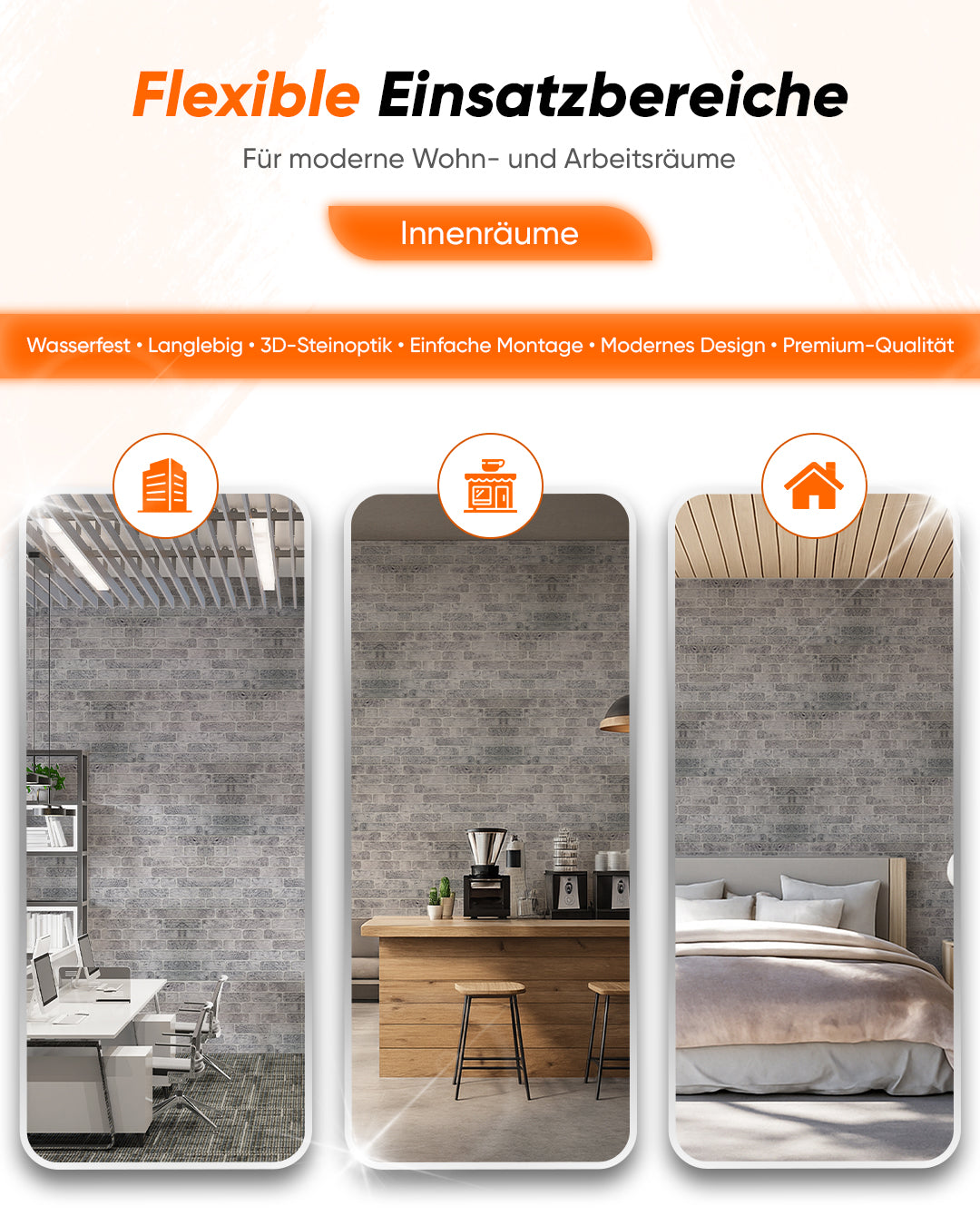 Wandverkleidung Steinoptik 50×100×2 cm | 3D Wandpaneele aus Styropor | White Grey L-1702