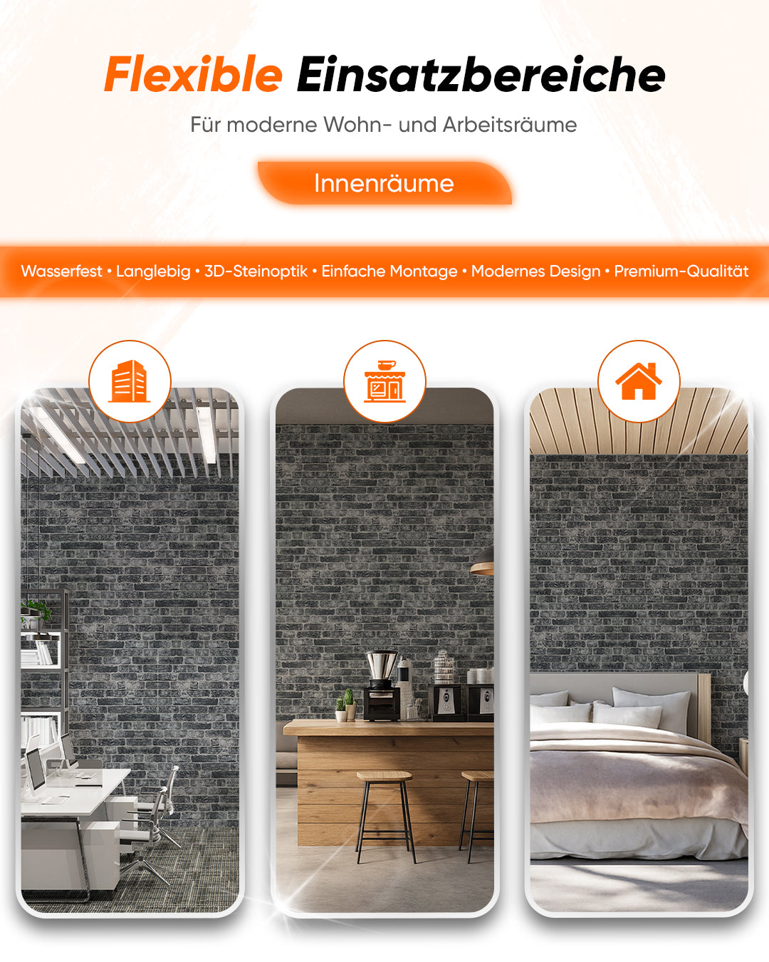 Wandverkleidung Steinoptik 50×100×2 cm | 3D Wandpaneele aus Styropor | Old Town L-1703