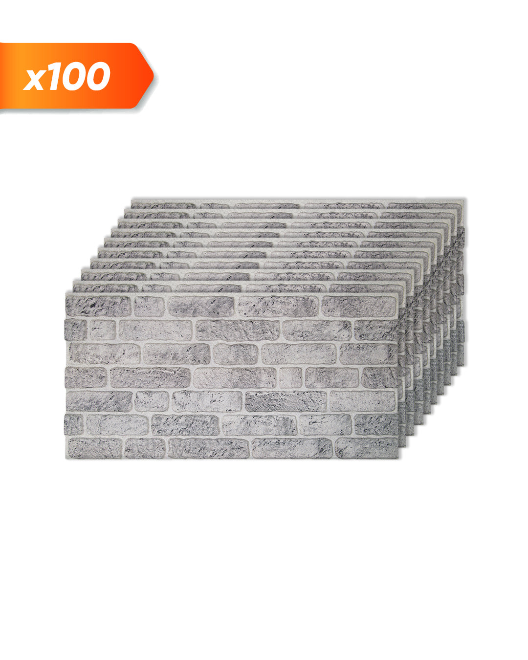 Wandverkleidung Steinoptik 50×100×2 cm | 3D Wandpaneele aus Styropor | White Grey L-1702