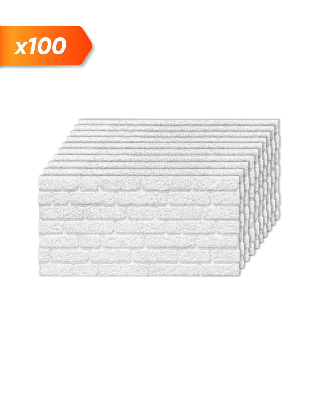 Wandverkleidung Steinoptik 50×100×2 cm | 3D Wandpaneele aus Styropor | White Snow L-1900