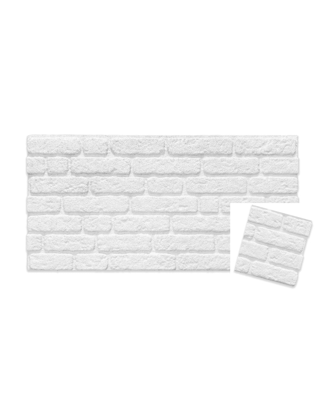 Wandverkleidung Steinoptik 50×100×2 cm | 3D Wandpaneele aus Styropor | White Snow L-1900