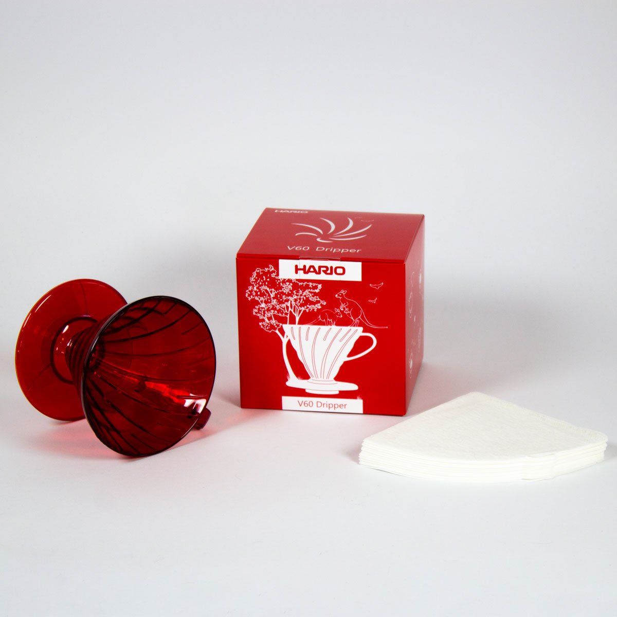 Hario V60-02 Plastik-Kaffee-Dripper mit 40 Filtern