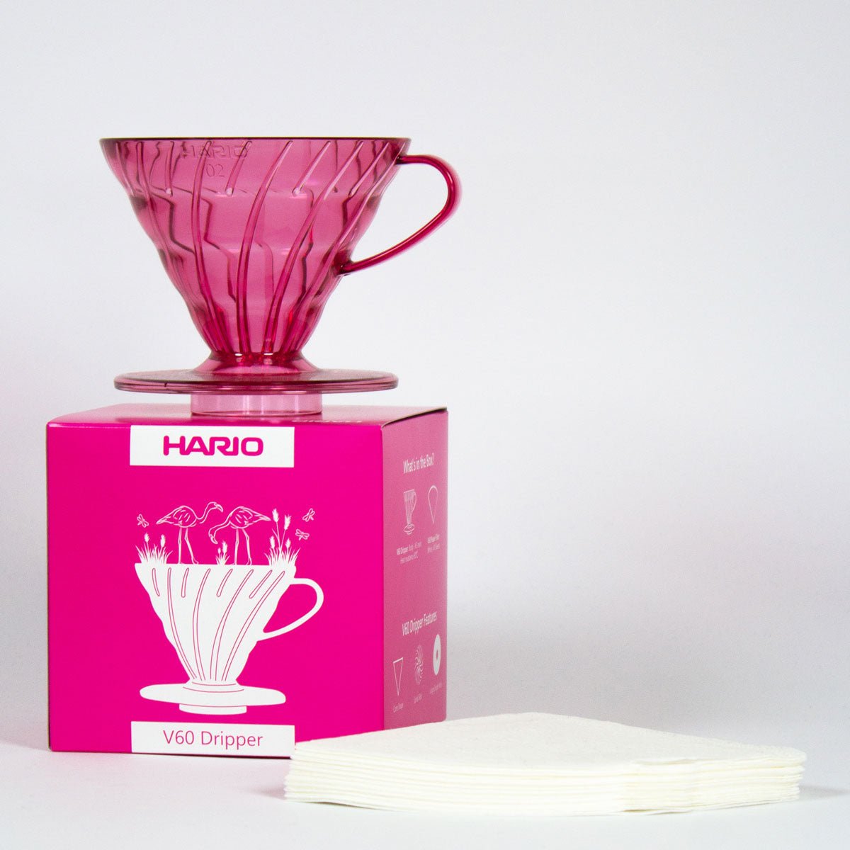 Hario V60-02 Plastik-Kaffee-Dripper mit 40 Filtern