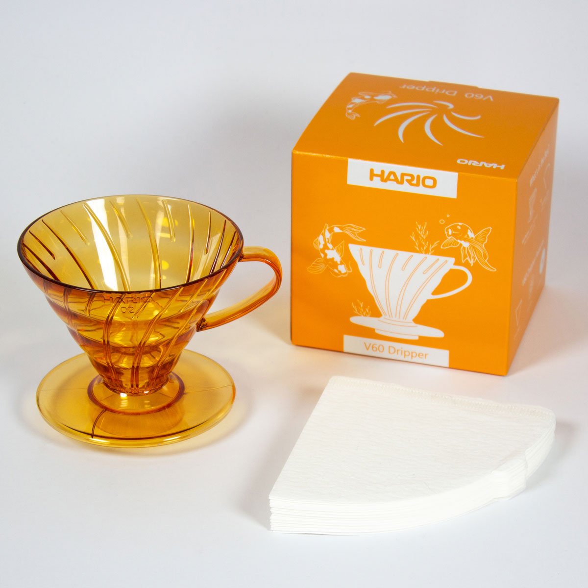 Hario V60-02 Plastik-Kaffee-Dripper mit 40 Filtern