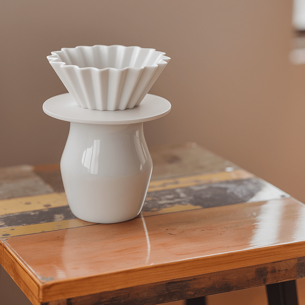 Origami Holder Grain White – Holz-Maserungs-Stand für Dripper S/M