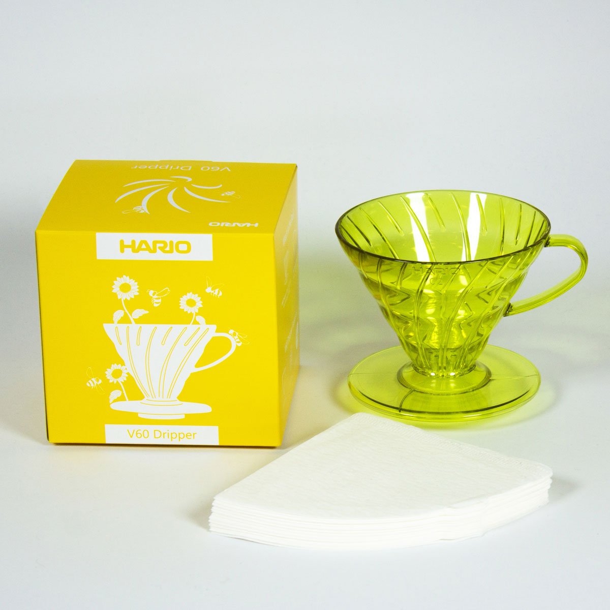 Hario V60-02 Plastik-Kaffee-Dripper mit 40 Filtern