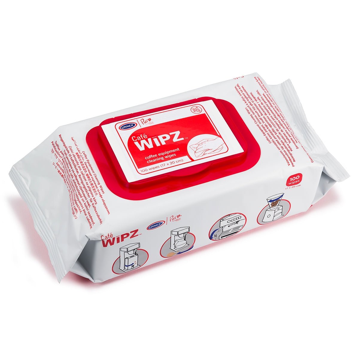 Urnex Wipz Feucht-Tücher – 100 Stück für Kaffee-Zubehör